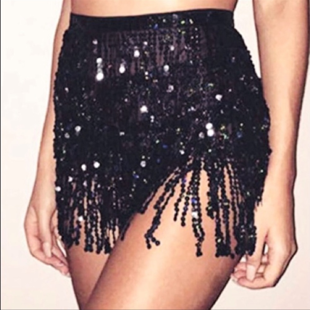 NWT Zoestar Belly Dancing Hip Sequined Skirt Scarf